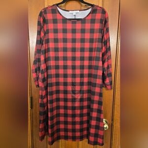 XL Black and Red Plaid dress